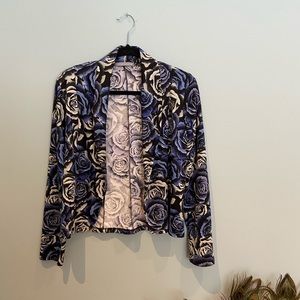 Anthro Olivia Moon Floral Blazer Style Cardigan, S